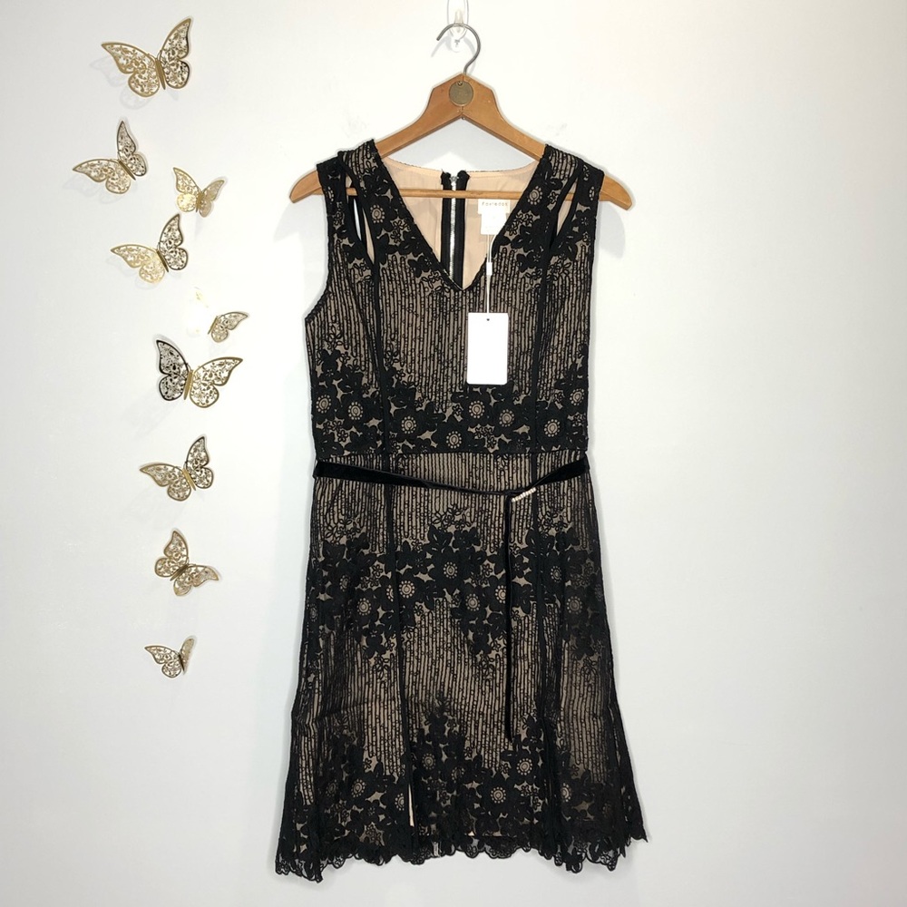 🦋🌙 NWT FOXIEDOX x ANTHROPOLOGIE | Asha Black Lace Dress - Picture 2 of 15